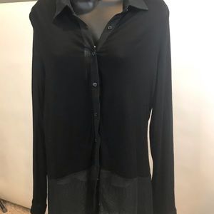 Black two tones button down